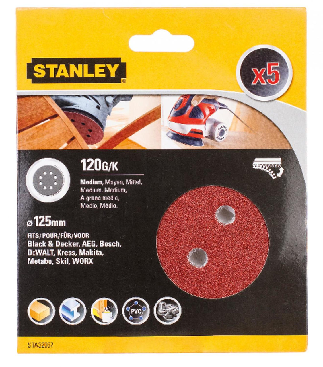 Disc autoadeziv 125mm P120 (5buc.) STA32037