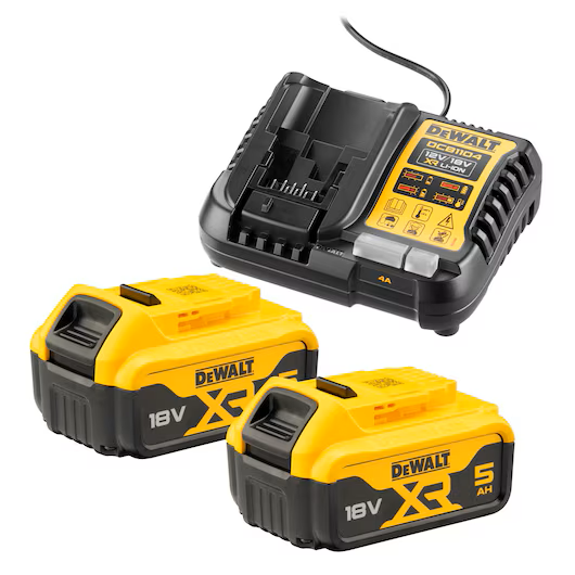 Set încărcător DCB1104P2 + 2 acumulatoare 5Ah DeWALT