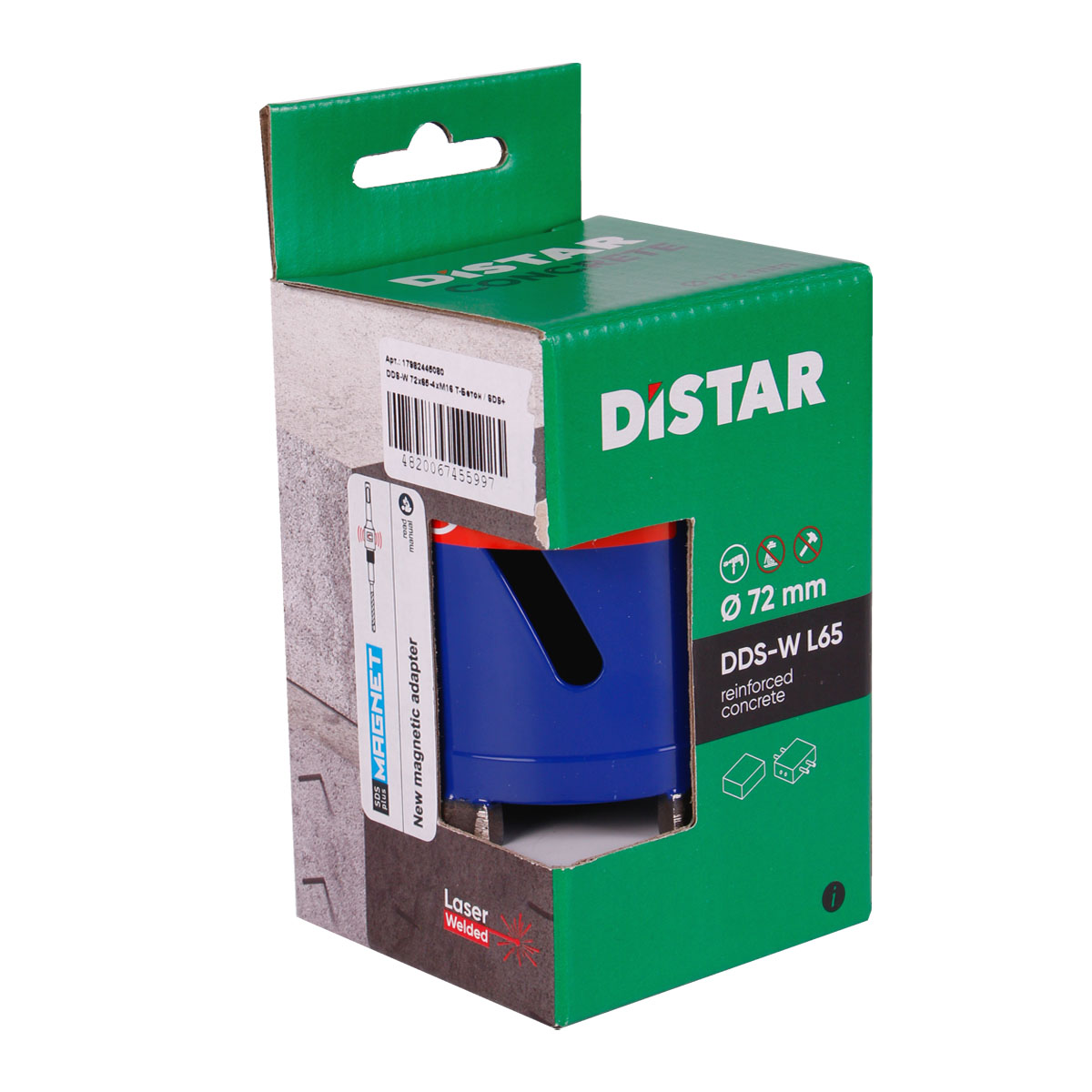 Carota cu diamant pentru sub-prize Distar DDS-W d72*SDS+ T-Beton
