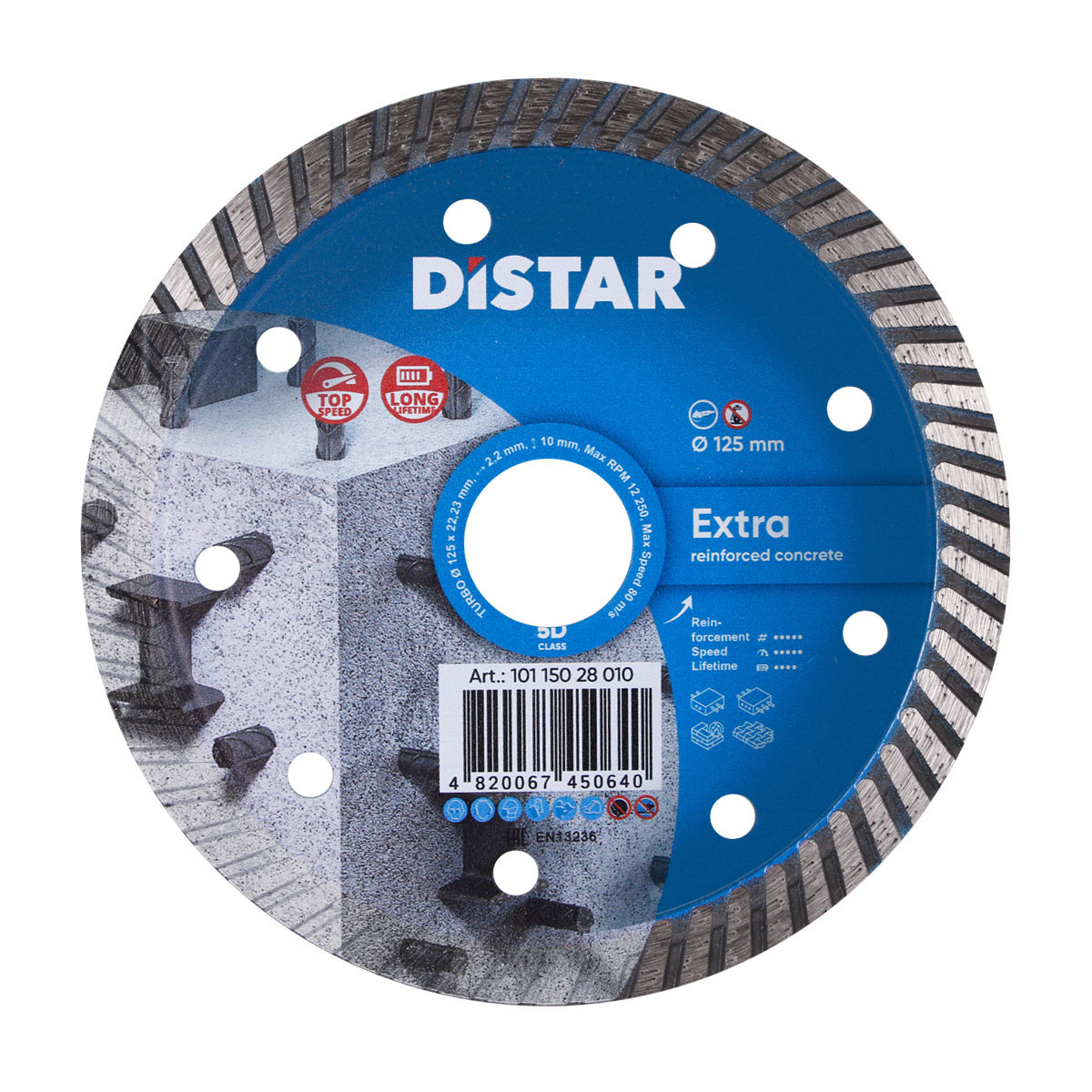 Disc diamantat DISTAR pentru beton Extra d125