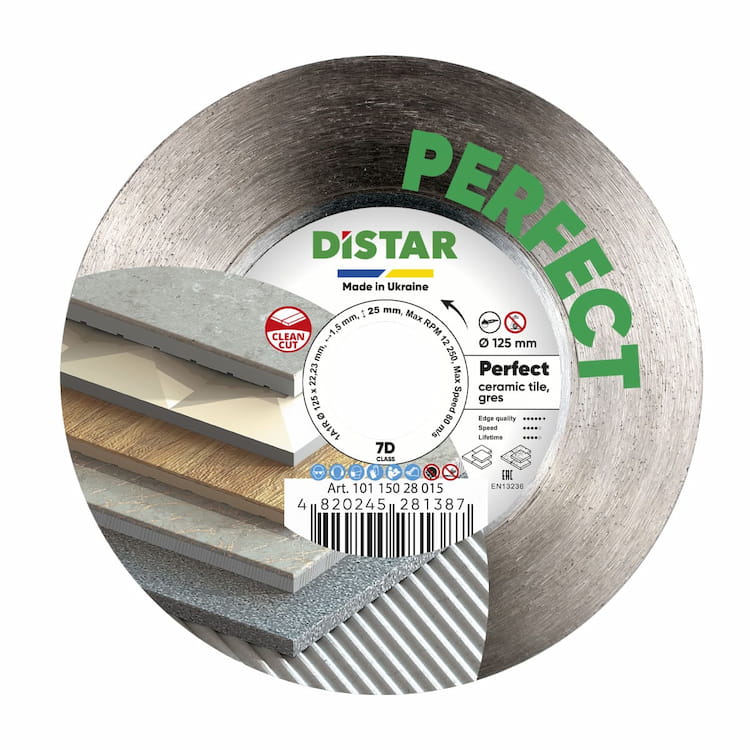 Disc cu acoperire diamantată 1A1R Perfect d125x1,5x25x22,23H