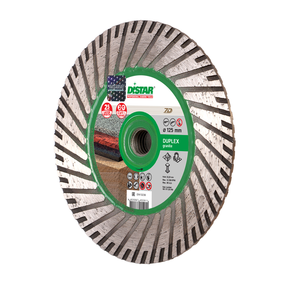 Disc diamantat DISTAR pentru granit,marmura Duplex d125