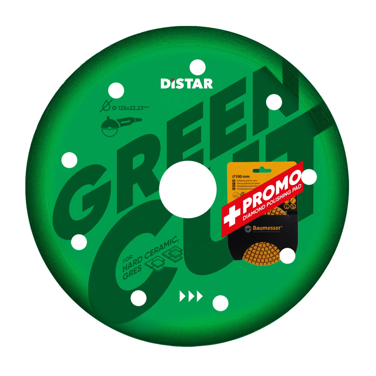 Disc diamantat 1A1R 125x1,2x8x22,23 Green Cut