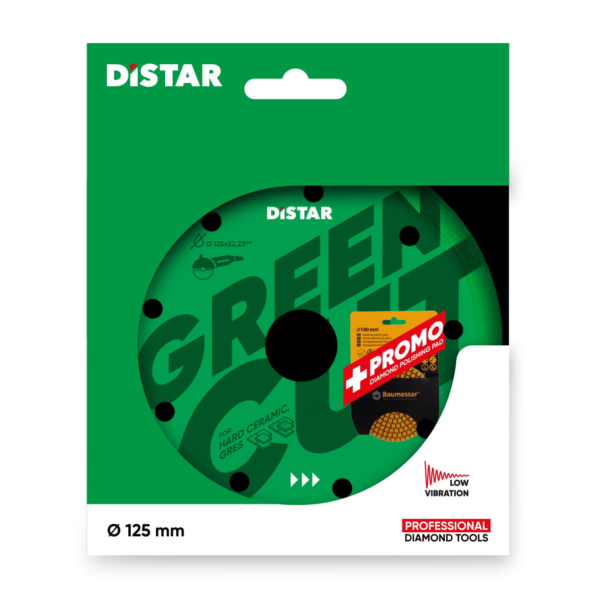 Disc diamantat 1A1R 125x1,2x8x22,23 Green Cut