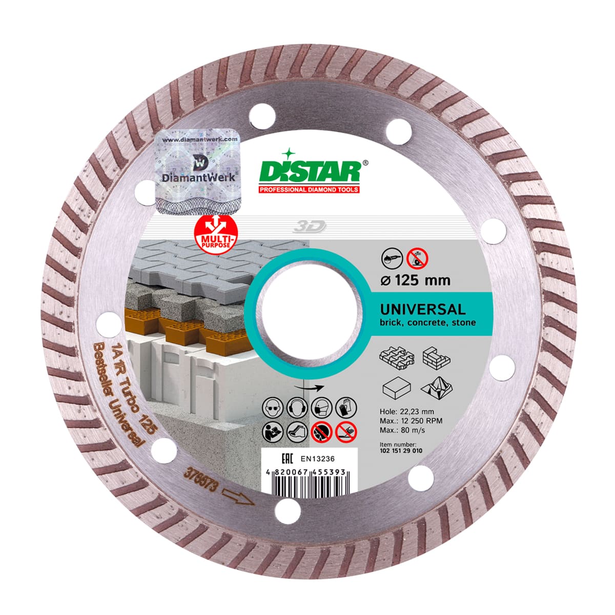 Disc diamantat DISTAR pentru beton Universal Bestseller d125