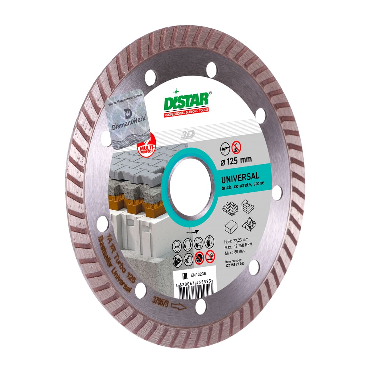 Disc diamantat DISTAR pentru beton Universal Bestseller d125
