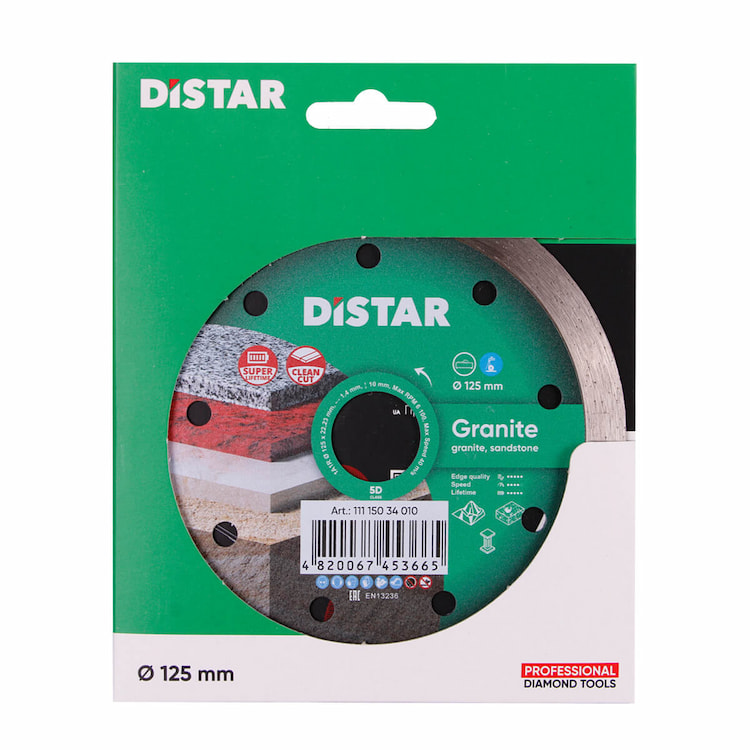 Disc pentru tăierea granitului 1A1R cu acoperire cu diamant de 125 mm