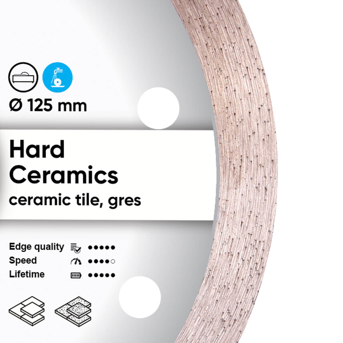 Disc diamantat DISTAR pentru placi ceramici Hard Ceramics d125