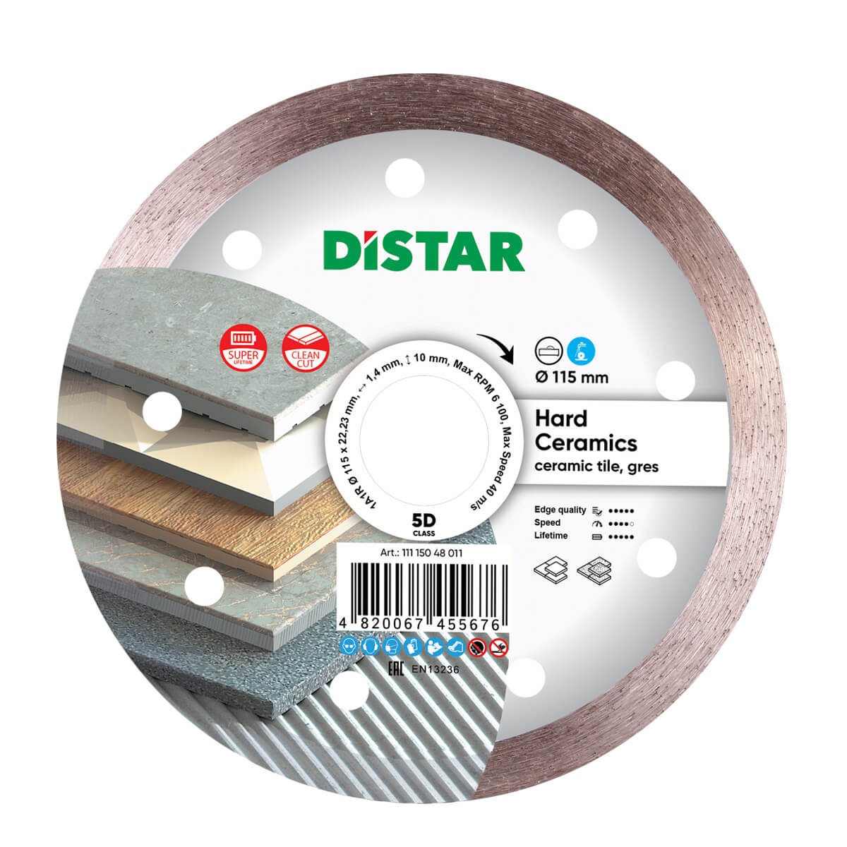 Disc diamantat DISTAR pentru placi ceramici Hard Ceramics d115