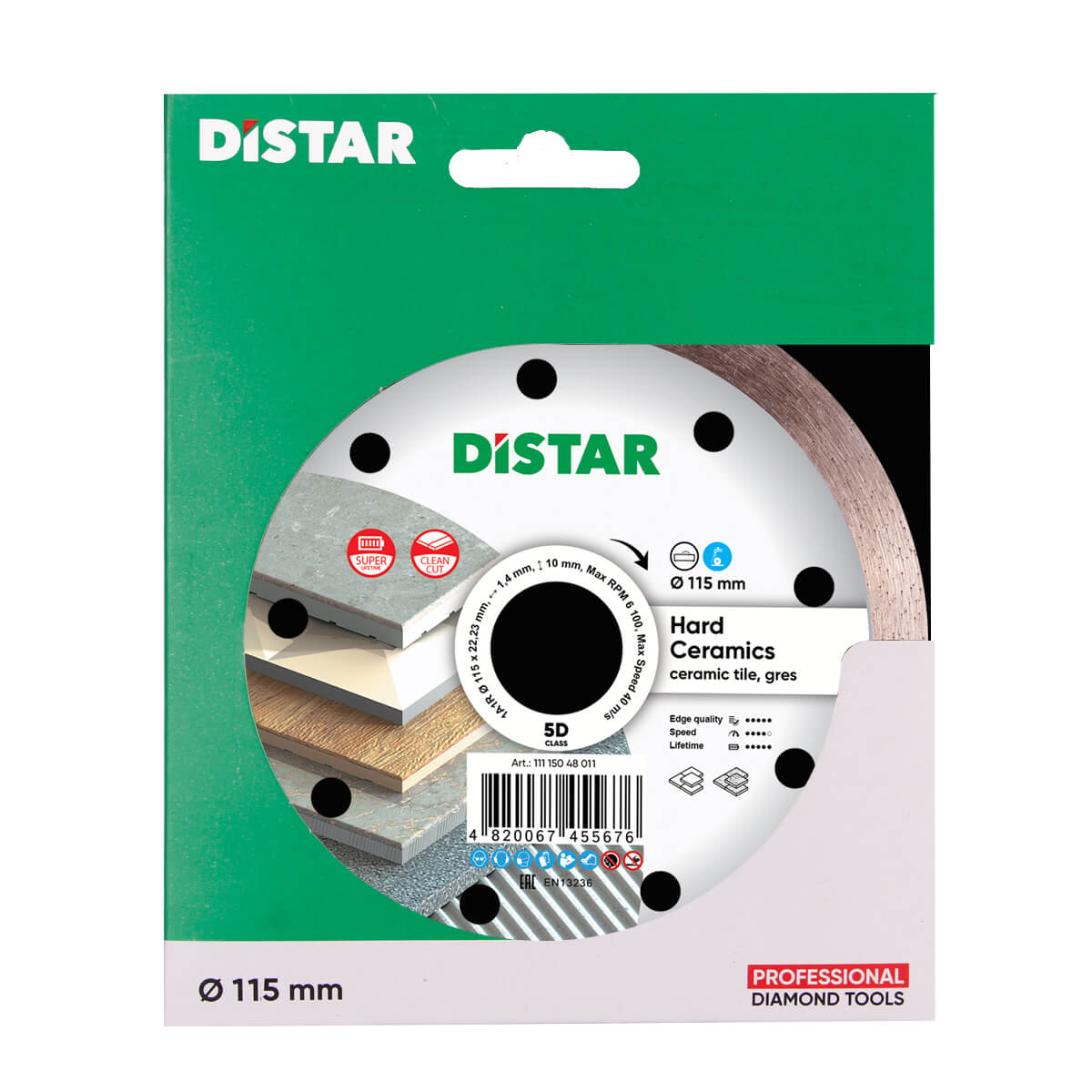 Disc diamantat DISTAR pentru placi ceramici Hard Ceramics d115