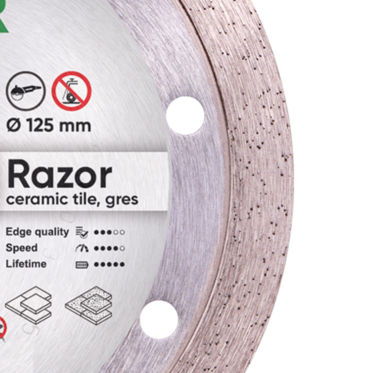 Disc diamantat DISTAR pentru placi ceramici Razor d125