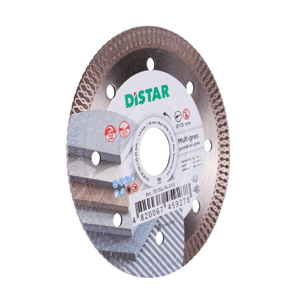 Disc diamantat DISTAR pentru placi ceramici Multigres d125