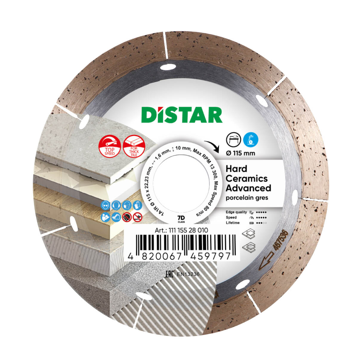 Disc diamantat DISTAR pentru placi ceramici Hard Ceramics Advanced d115