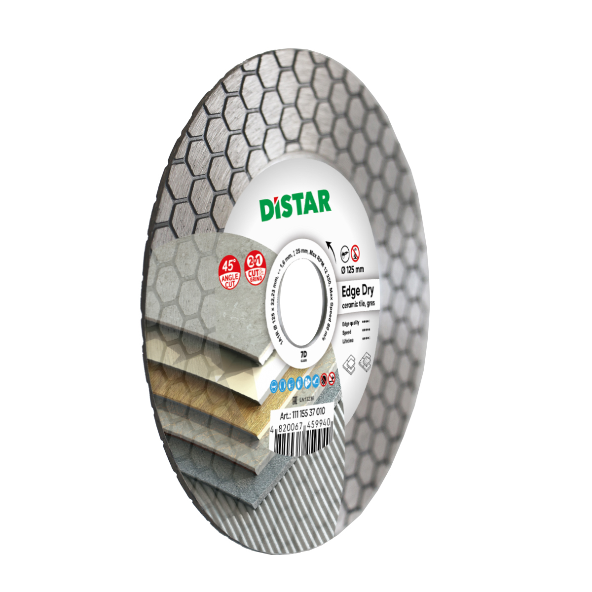 Disc diamantat DISTAR pentru placi ceramici Edge Dry d125