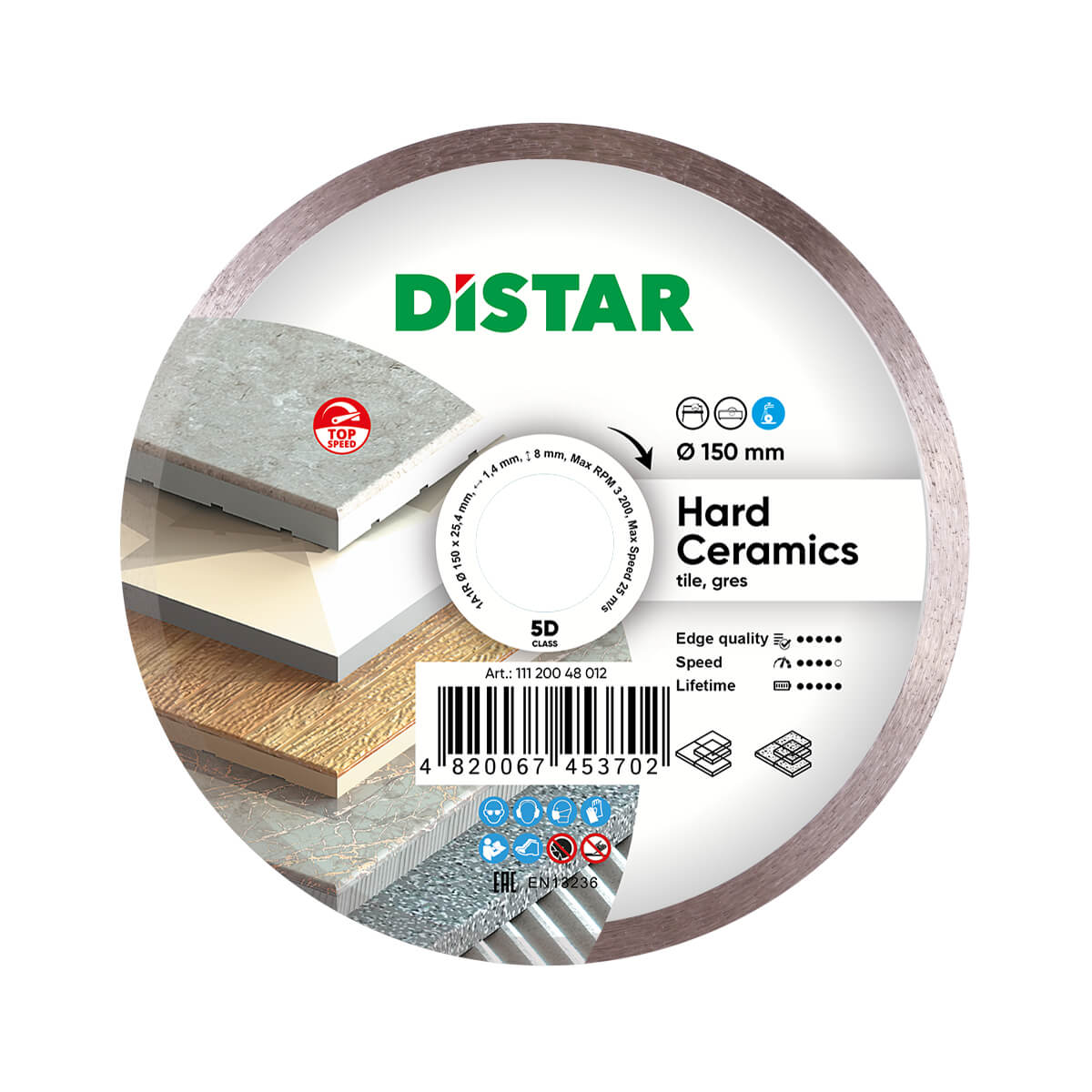Disc diamantat DISTAR pentru placi ceramici Hard Ceramics d150