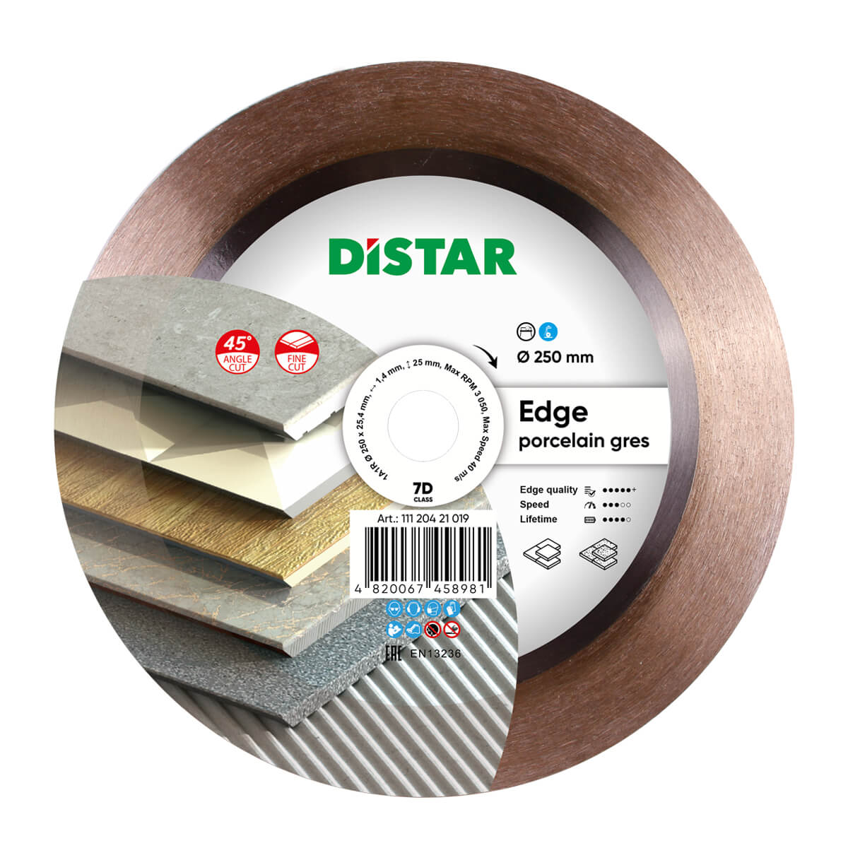 Disc diamantat DISTAR pentru placi ceramici Edge d250