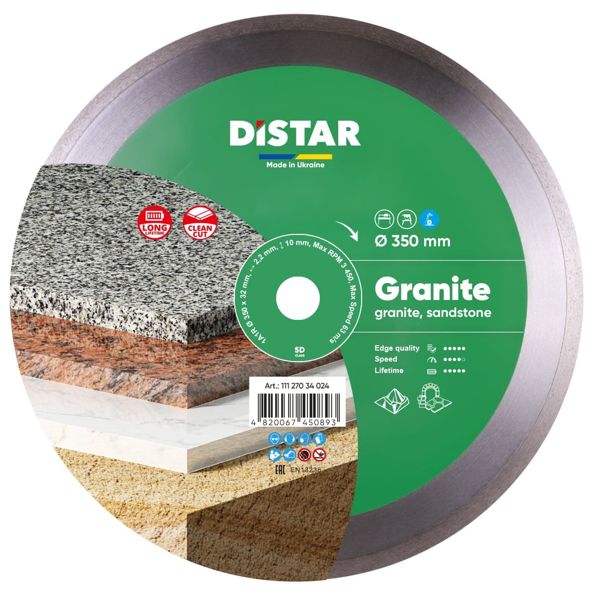 Disc diamantat 1A1R Granit d350