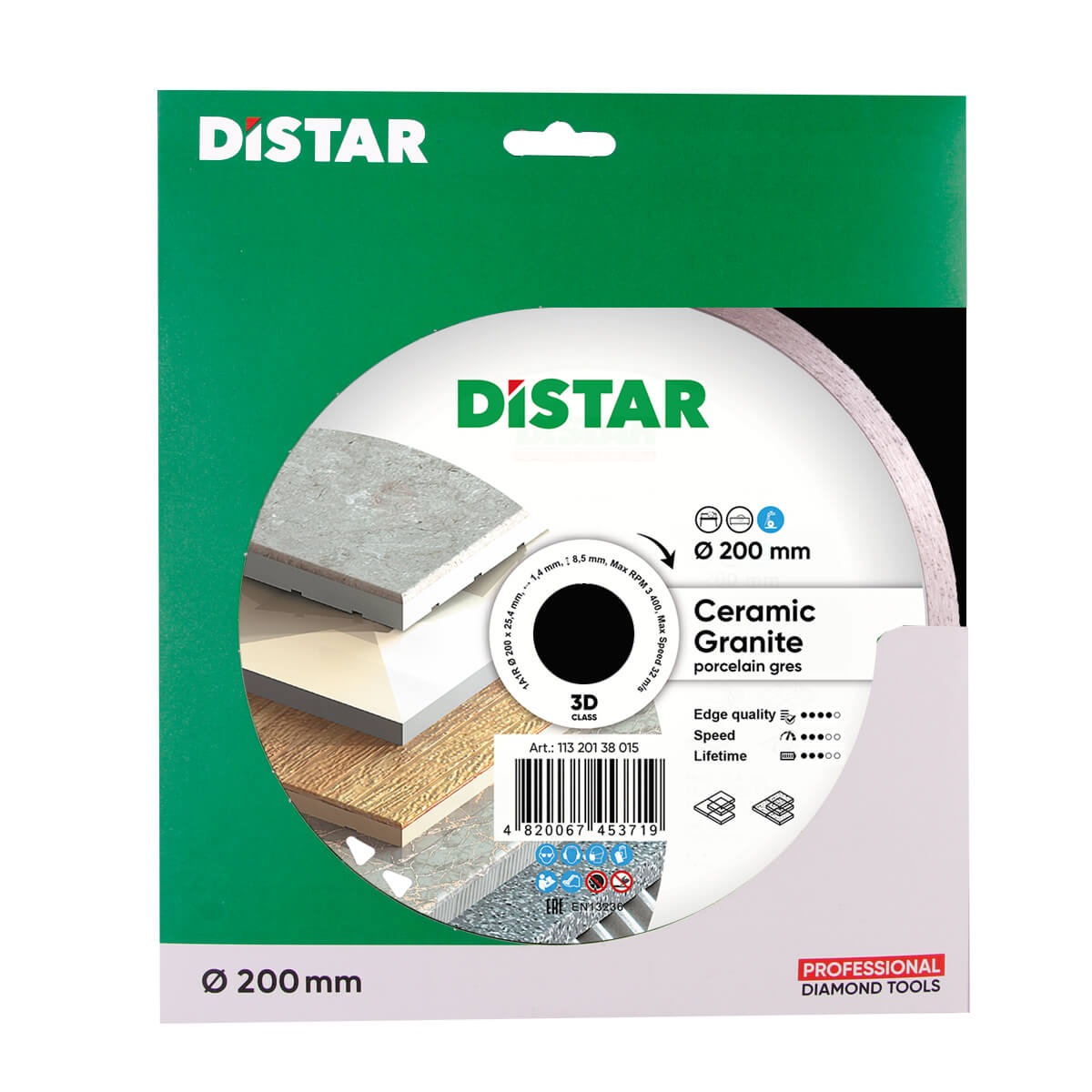 Disc diamantat DISTAR pentru placi ceramici Ceramic granite d200
