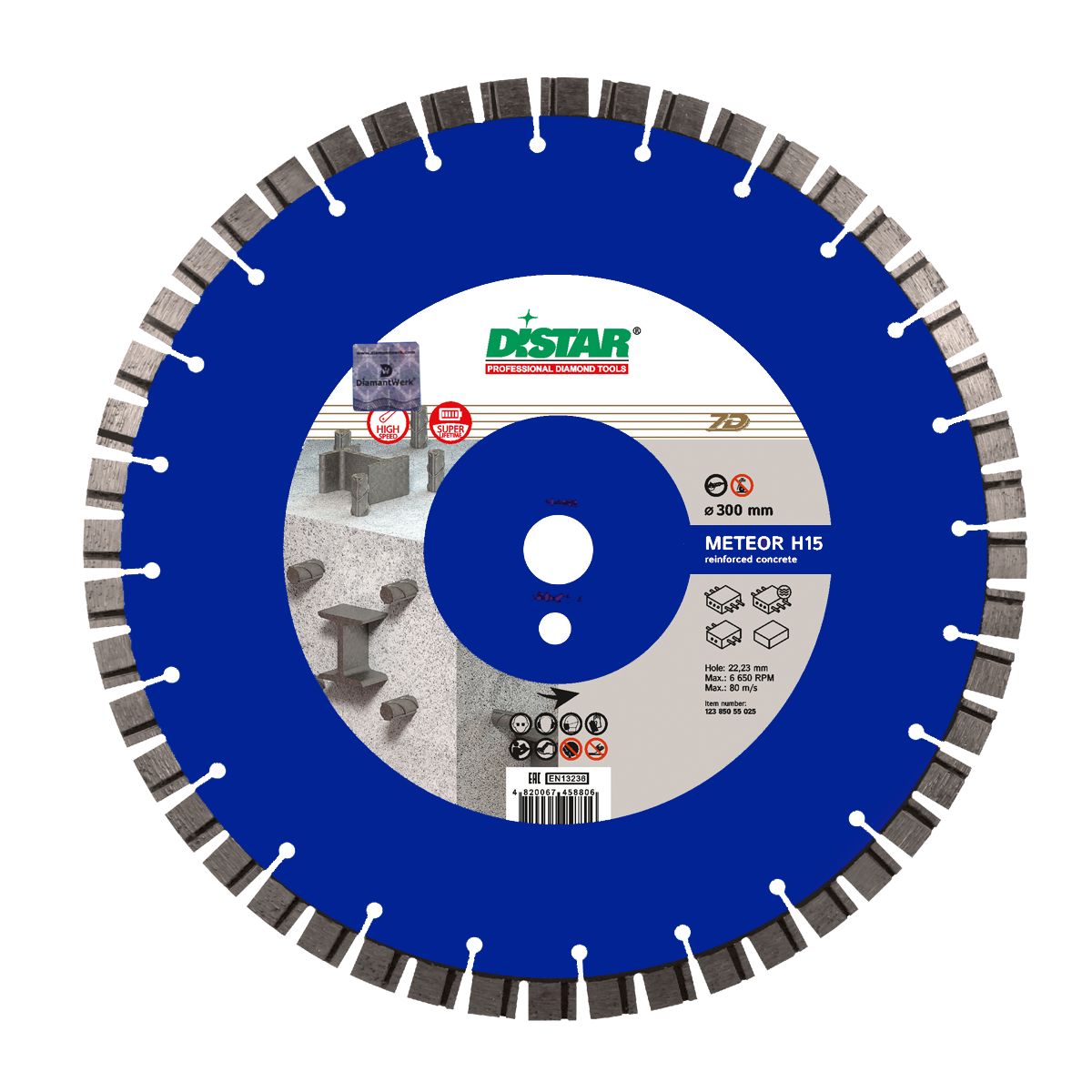 Disc diamantat DISTAR pentru beton Meteor H15 d300
