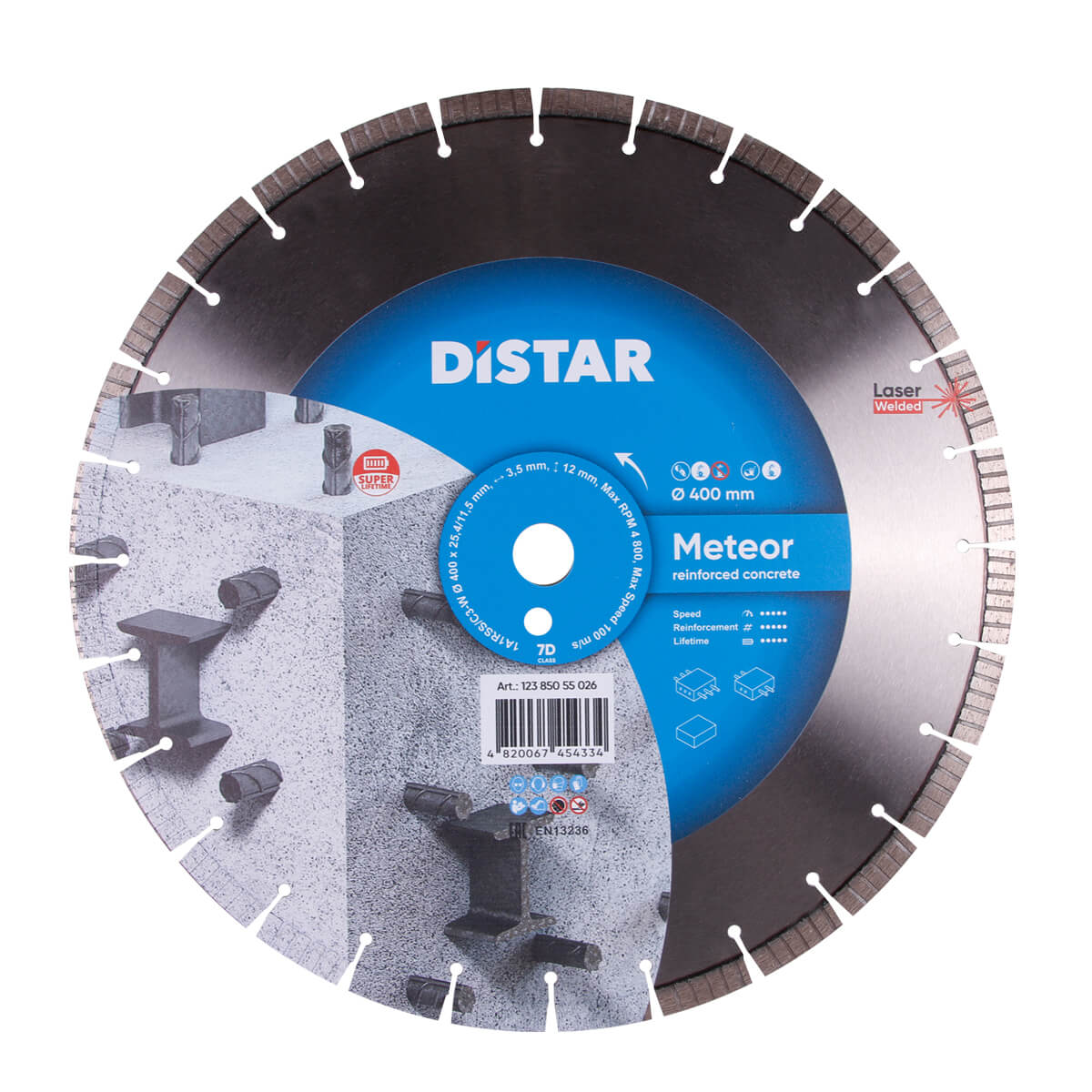Disc diamantat DISTAR pentru beton Meteor d400