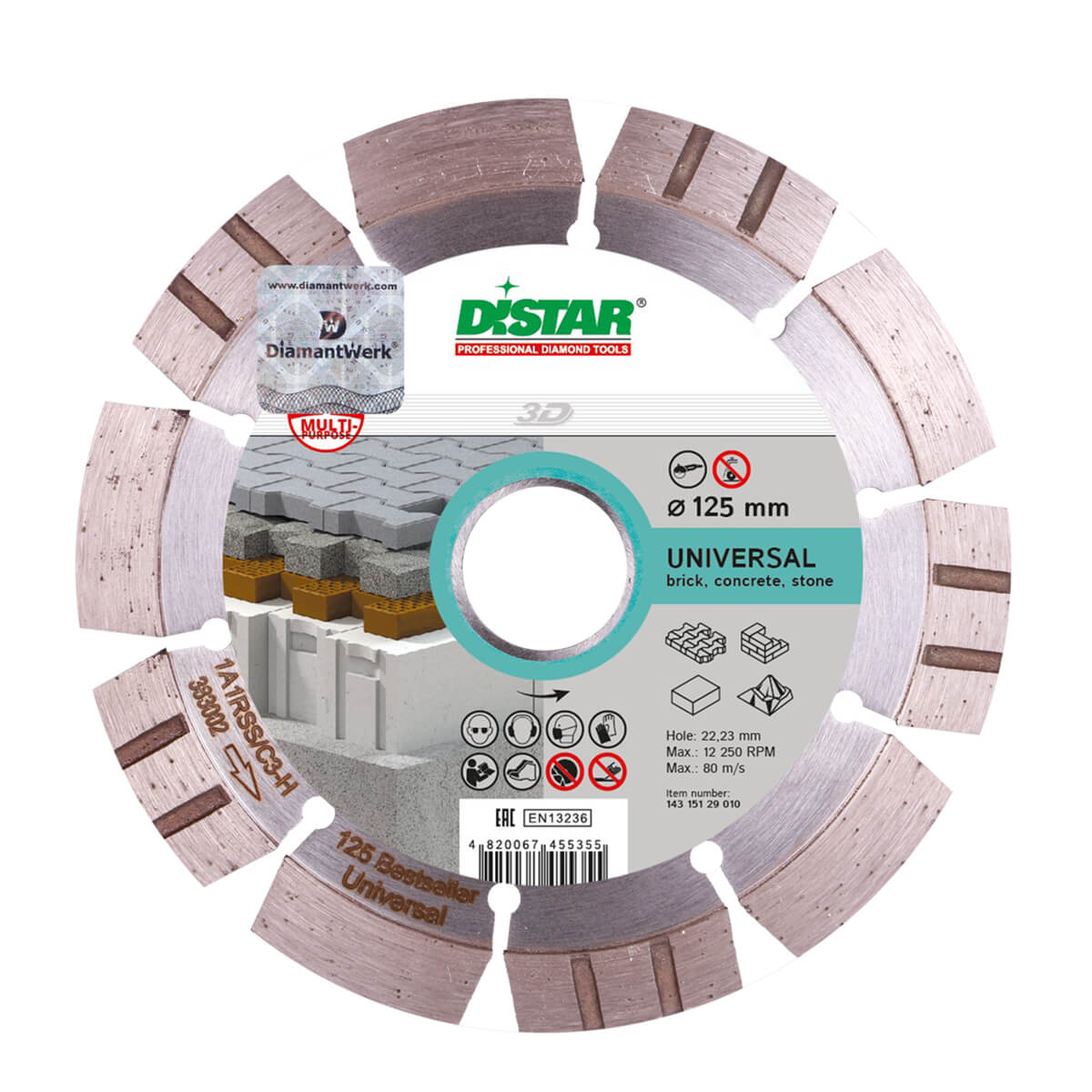 Disc diamantat DISTAR pentru beton Bestseller Universal d125