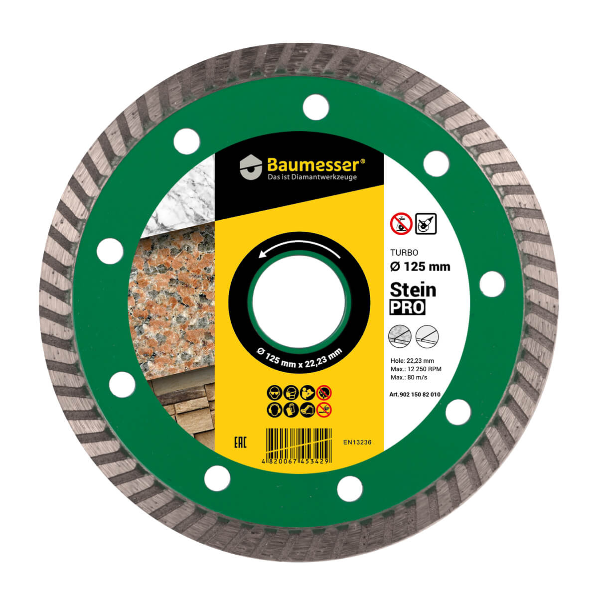 Disc diamantat pentru beton Turbo Baumesser Stein Pro d125