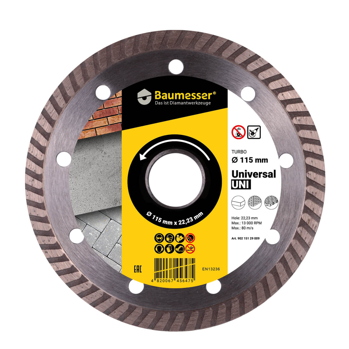 Disc diamantat pentru beton Turbo Baumesser Universal d115