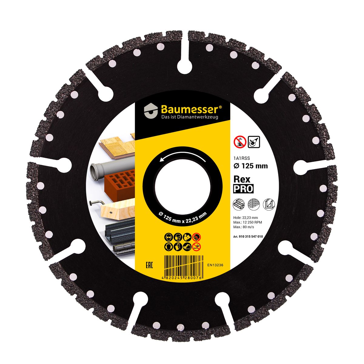 Disc diamantat multimaterial Baumesser Pro Rex d125