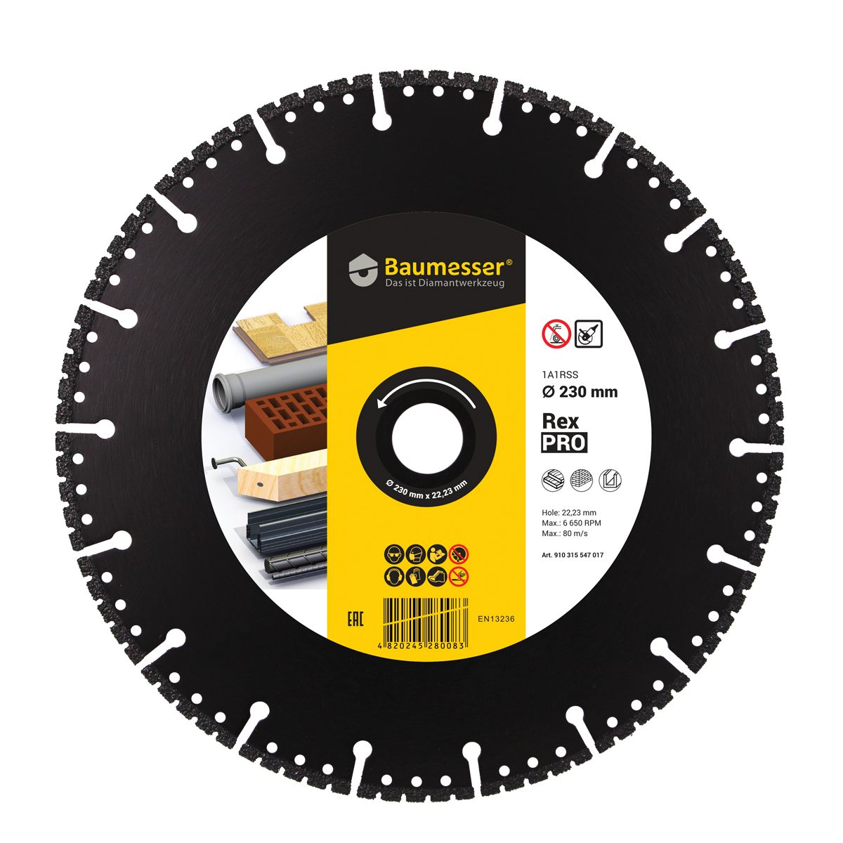 Disc diamantat multimaterial Baumesser Pro Rex d230