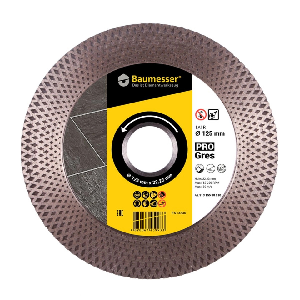 Disc diamantat pentru placi ceramici Baumesser PRO Gres d125