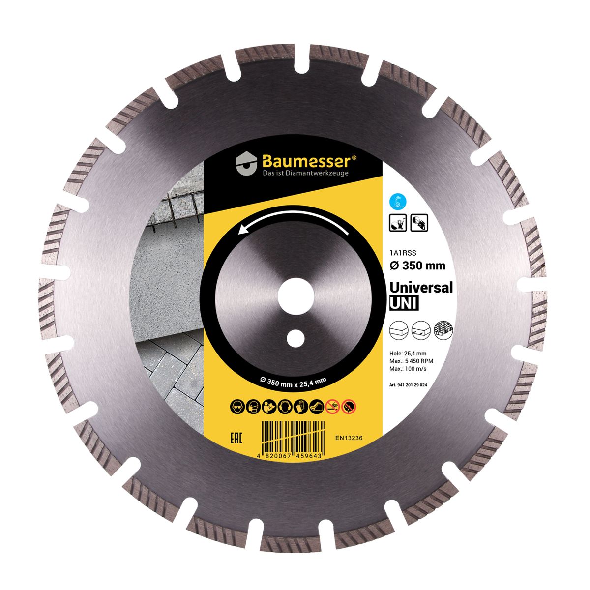 Disc diamantat pentru beton Baumesser Universal d350