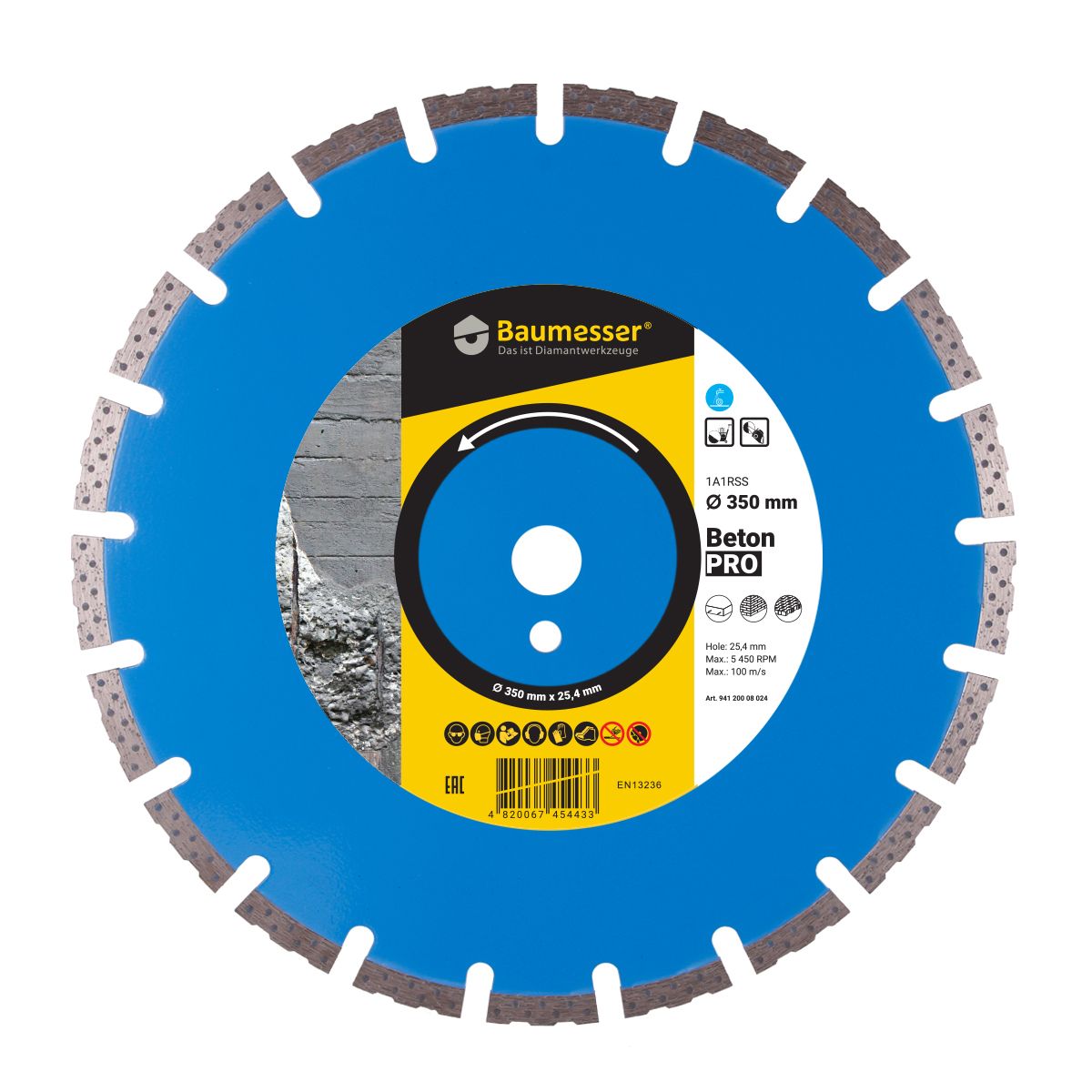 Disc diamantat pentru beton Baumesser Beton PRO d350