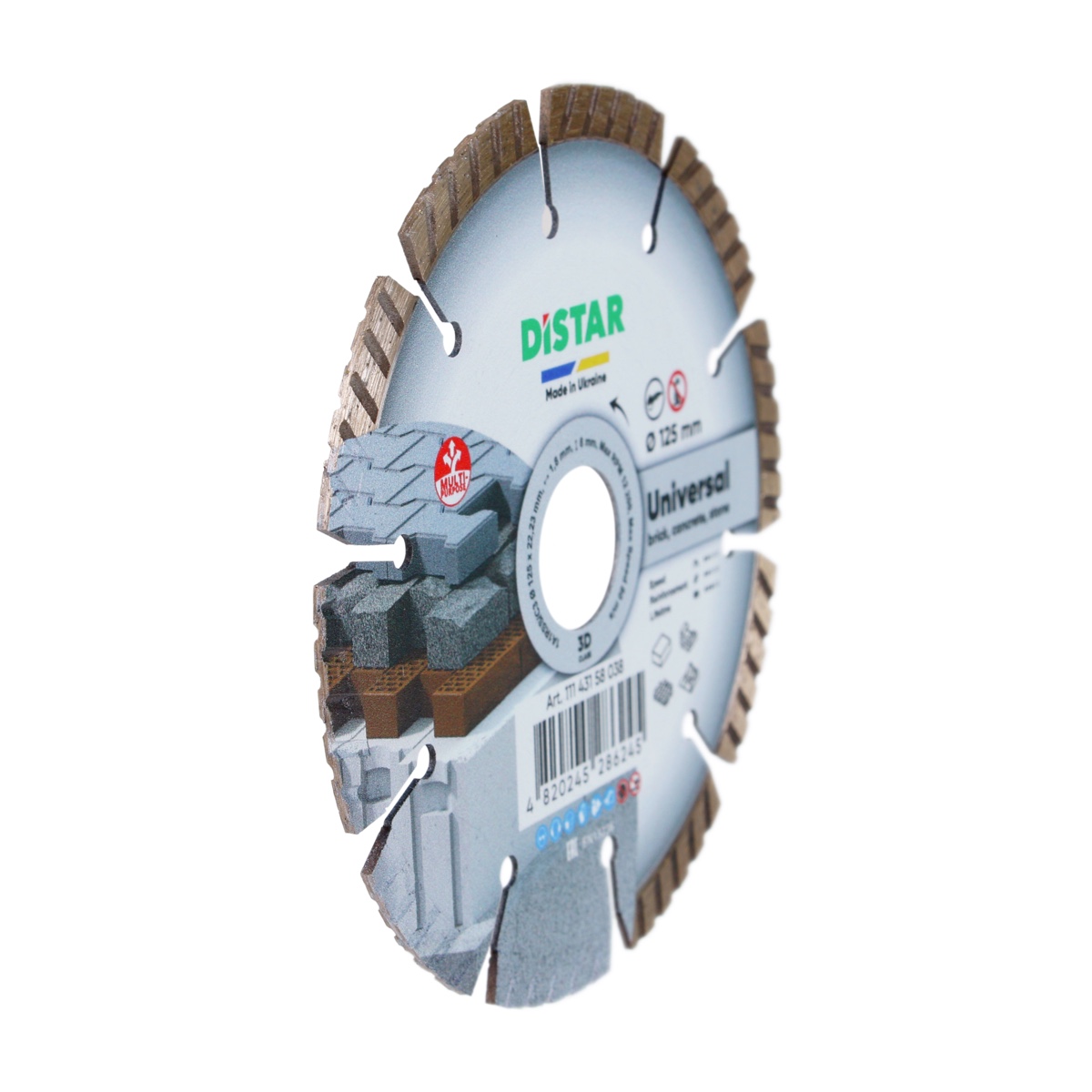 Disc diamantat 1A1RSS/C3-H d125x1,8/1,2x8x22,23-10 Universal