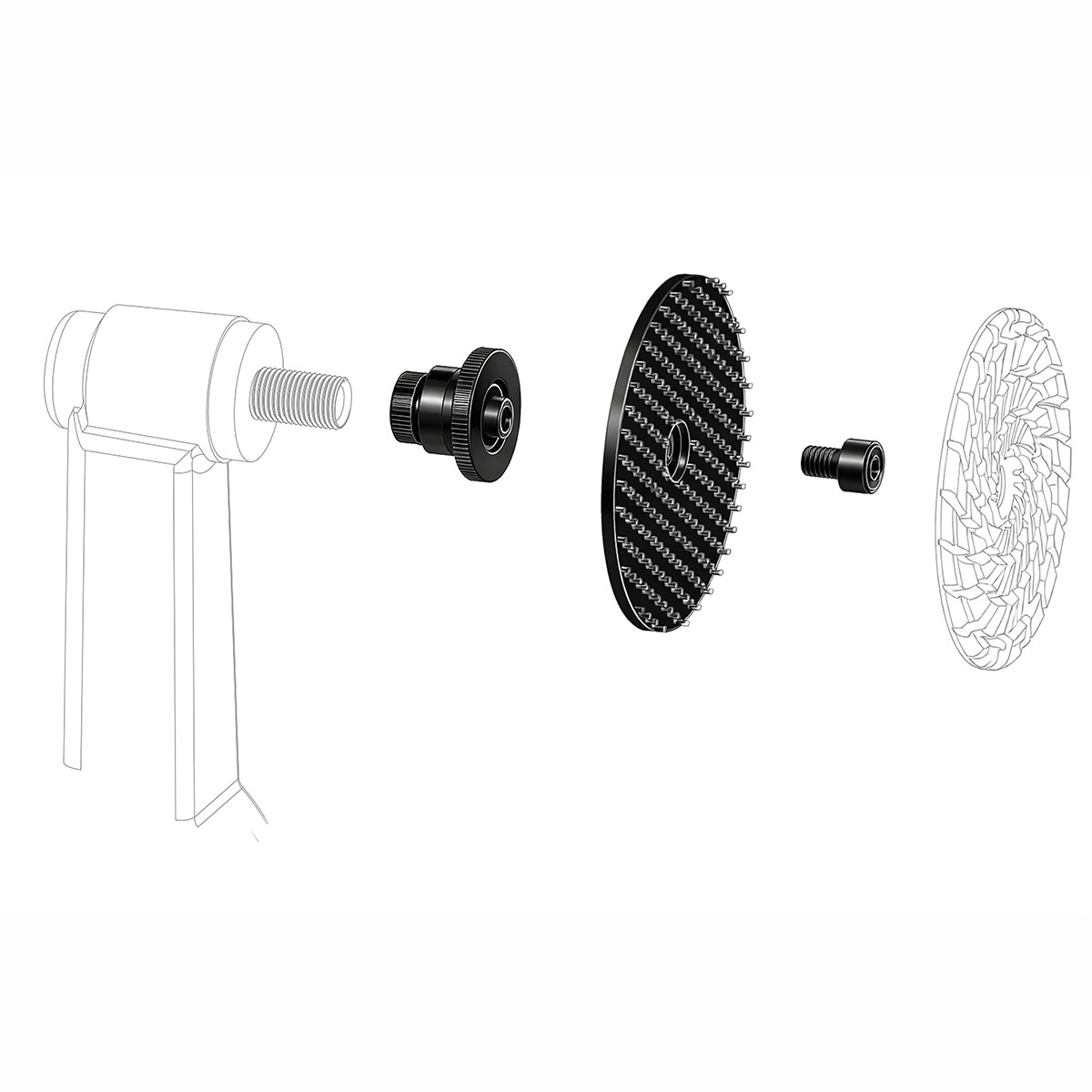 Adaptor p/u masini de gravat set Polishing Support d50x d5.8/9.6