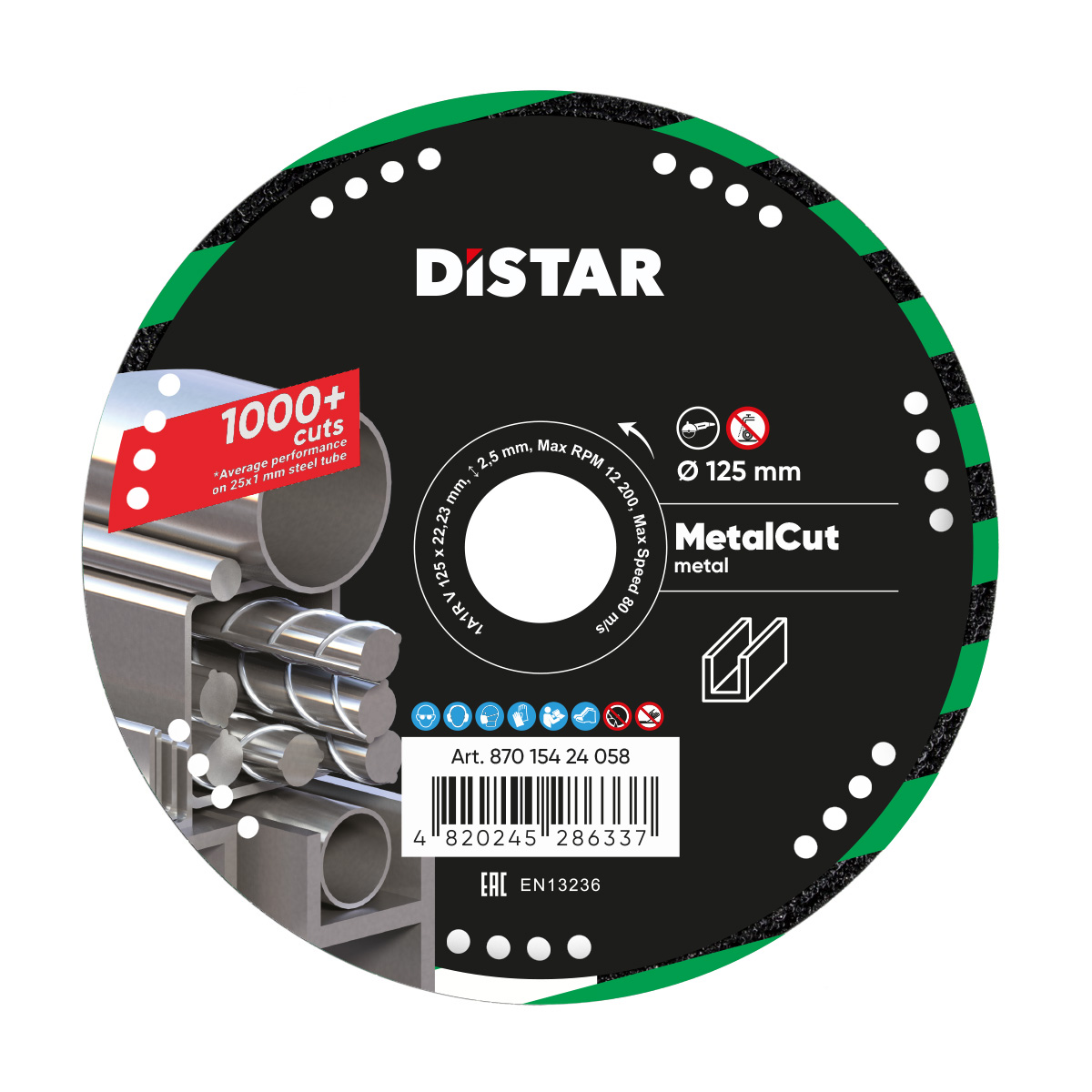 Disc diamantat 1A1R-V Metal CUT d125