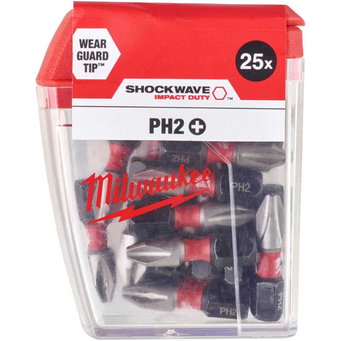 Capete de insurubat Shockwave MILWAUKEE PH2 25mm