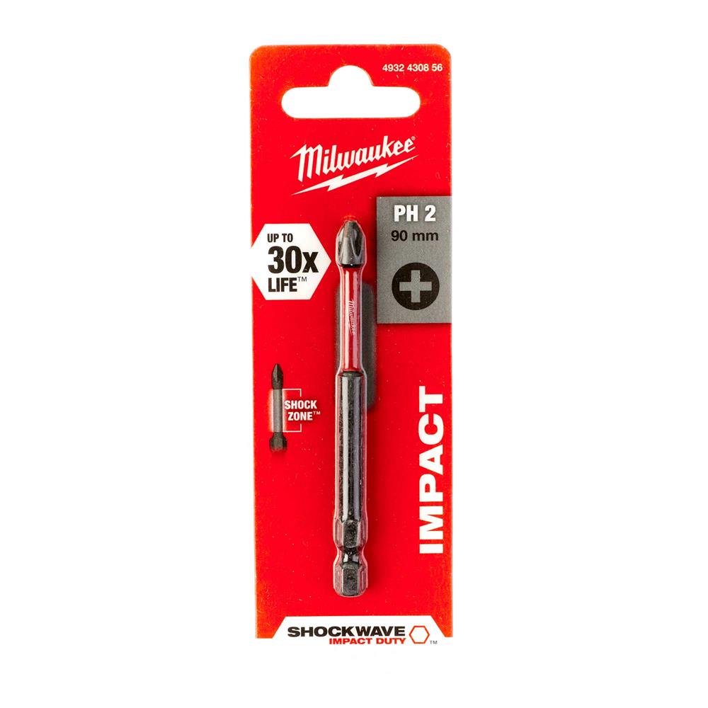 Capete de insurubat Milwaukee PH2 90mm SHOCKWAVE