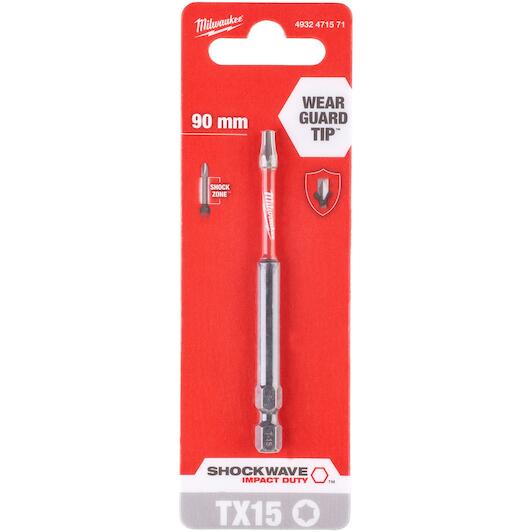 Capete de insurubat MILWAUKEE TX15 x 90mm SHOCKWAVE IMPACT DUTY