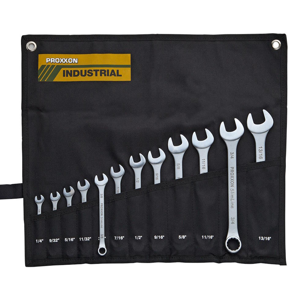 Set 12 chei combinate SlimLine in INCH, 1/4"- 13/16"