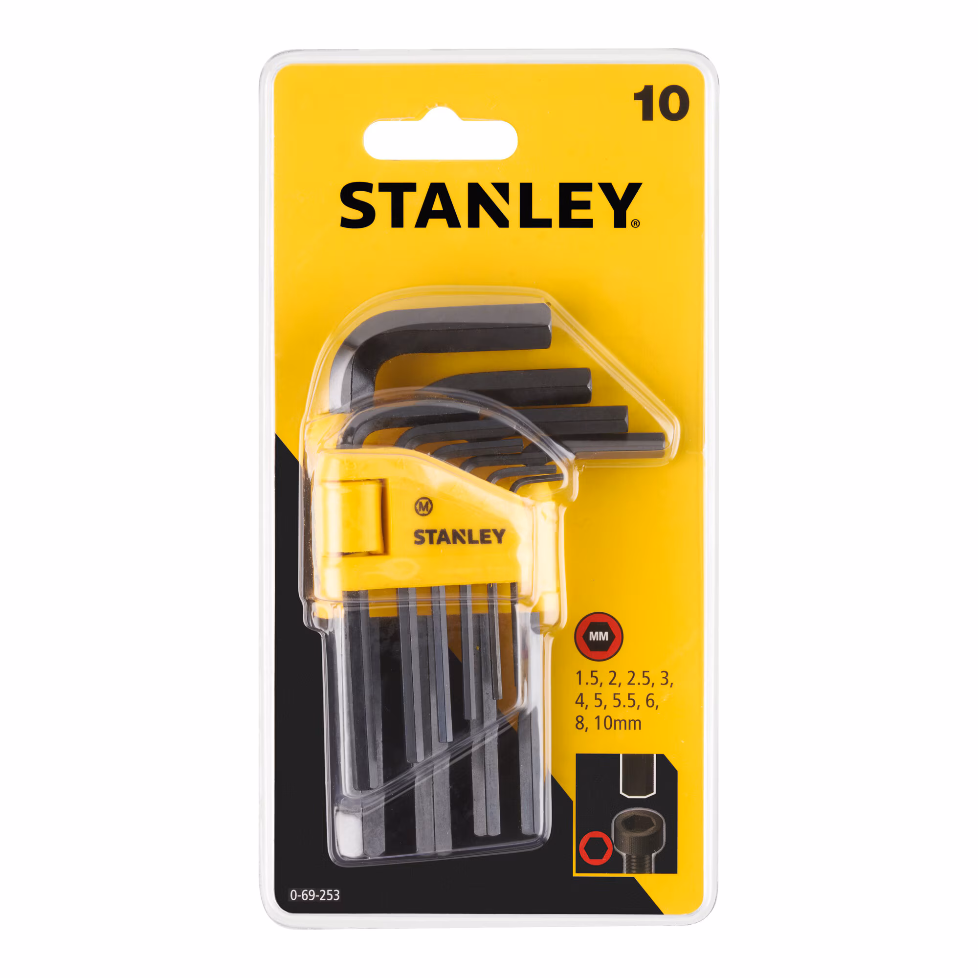 Set de 10 chei imbus "L" metric 1.5-10mm 0-69-253