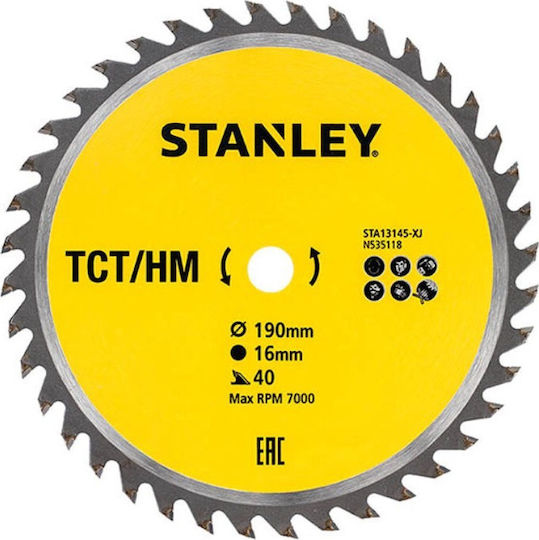 Disc fierastrau d190x16x40T STA13145