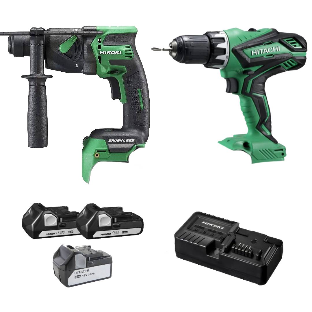 Set HiKOKI 18V: DS18DJL + DH18DPB + 3 Acumulatori